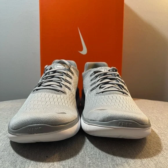 Nike Free RN 2018 Wolf Grey/White-Volt Athletic Men’s Shoe Size 9.5 942836-003 - Picture 2 of 10